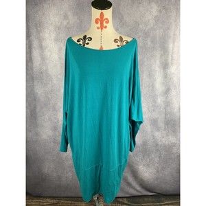 Asos Tunic Size 14 Top Dress Tunic Teal Green Long Sleeve Oversized